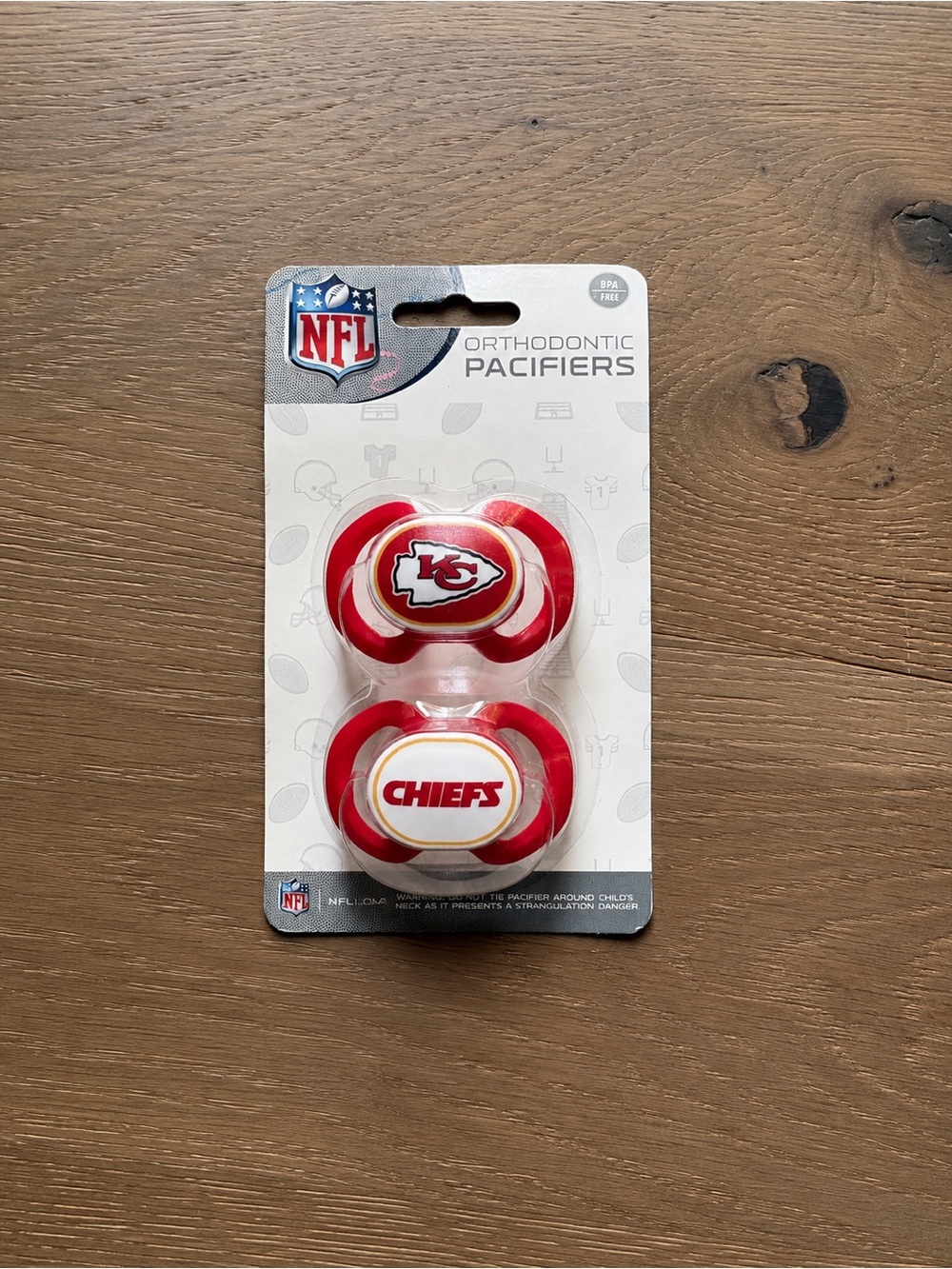 🏈 NFL Kansas City Chiefs Orthodontic Pacifiers — 2 Pack